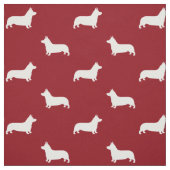 Pembroke Welsh Corgi Dog Silhouettes Pattern Stof (Swatch)