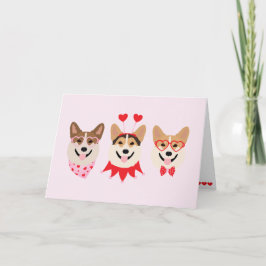 Pembroke Welsh Corgi Dogs Valentijnse  Feestdagen Kaart