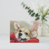 Pembroke Welsh Corgi en Santa Briefkaart (Staand voorkant)