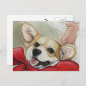 Pembroke Welsh Corgi en Santa Briefkaart (Voorkant / Achterkant)