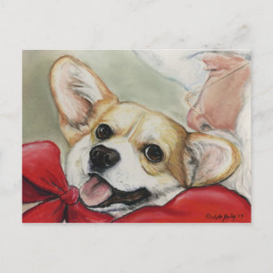 Pembroke Welsh Corgi en Santa Briefkaart