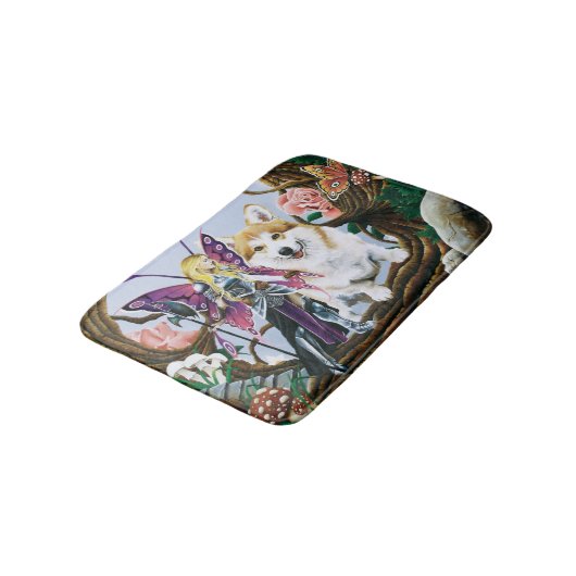 Pembroke Welsh Corgi Fairy Fantasy Badmat (Gekanteld)