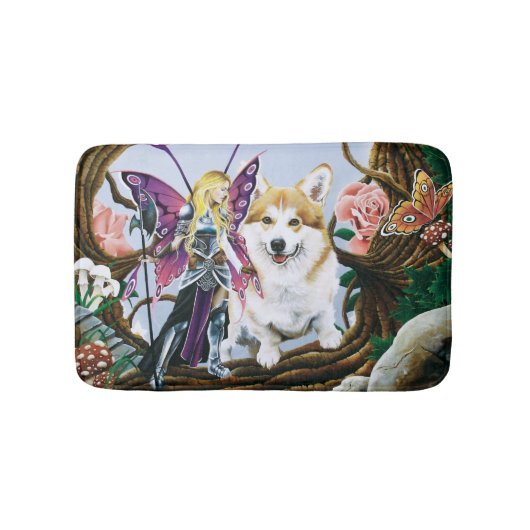 Pembroke Welsh Corgi Fairy Fantasy Badmat (Voorkant)