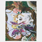 Pembroke Welsh Corgi Fairy Fantasy Fleece Deken (Voorkant)