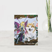 Pembroke Welsh Corgi Fairy Fantasy Kaart (Voorkant)