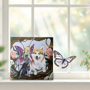 Pembroke Welsh Corgi Fairy Fantasy Tegeltje