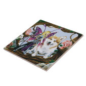 Pembroke Welsh Corgi Fairy Fantasy Tegeltje (Zijkant)