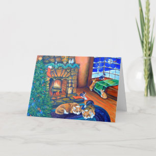 Pembroke Welsh Corgi Feestdagen Kaart