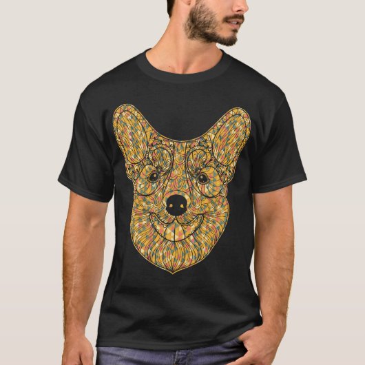 Pembroke Welsh Corgi Geometric T-shirt (Voorkant)
