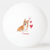 Pembroke Welsh Corgi gepersonaliseerde hond Pingpongbal (Voorkant)