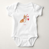 Pembroke Welsh Corgi gepersonaliseerde hond Romper (Voorkant)