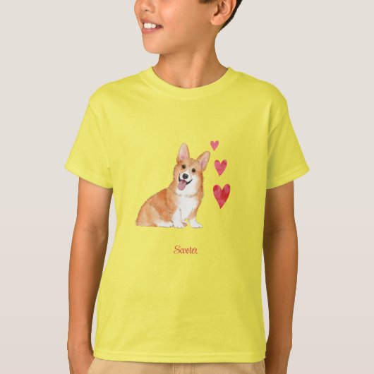 Pembroke Welsh Corgi gepersonaliseerde hond T-shirt (Voorkant)
