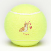 Pembroke Welsh Corgi gepersonaliseerde hond Tennisballen (Achterkant)
