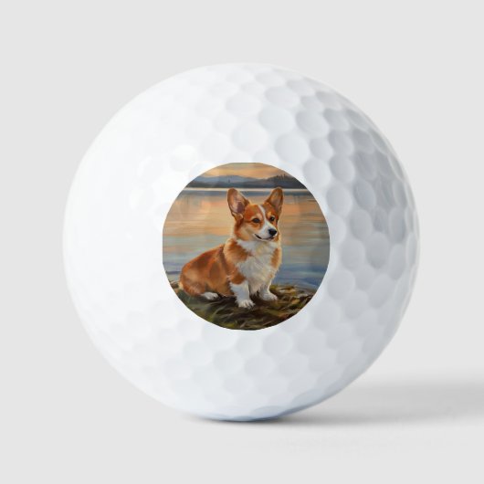Pembroke Welsh Corgi Golfballen (Voorkant)