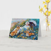 Pembroke Welsh Corgi Greeting Card Kaart (Gele Bloem)