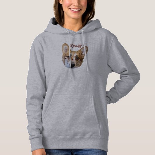 Pembroke Welsh Corgi Hand getekende digitale kunst Hoodie (Voorkant)