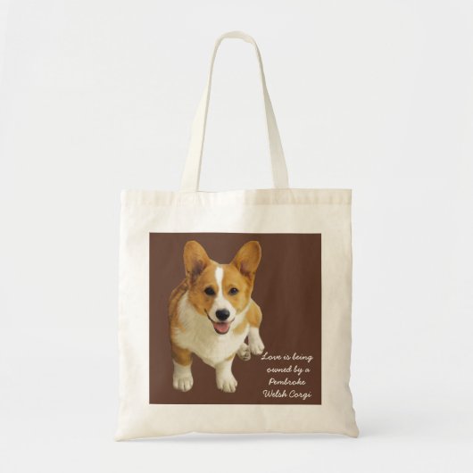 Pembroke Welsh Corgi Happy Canvas tas (Voorkant)