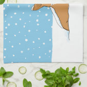 Pembroke Welsh Corgi | Happy Holiday Snow Dog Theedoek (Gevouwen)