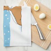 Pembroke Welsh Corgi | Happy Holiday Snow Dog Theedoek (Quarter Fold)