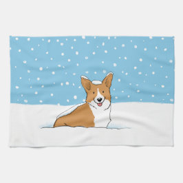 Pembroke Welsh Corgi | Happy Holiday Snow Dog Theedoek