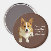 Pembroke Welsh Corgi Happy Magnet (Voorkant / Achterkant)
