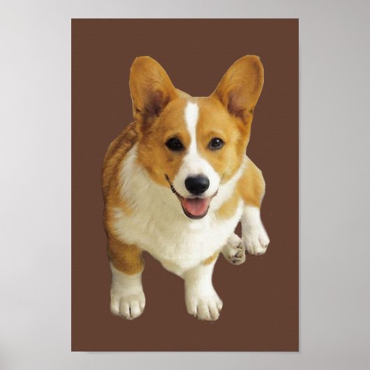 Pembroke Welsh Corgi Happy Print (Voorkant)