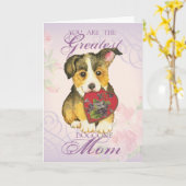 Pembroke Welsh Corgi Heart Mam Kaart (Gele Bloem)