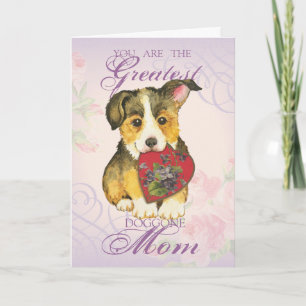 Pembroke Welsh Corgi Heart Mam Kaart