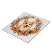 Pembroke Welsh Corgi Herfst Tegeltje (Zijkant)