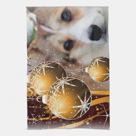 Pembroke Welsh Corgi Holiday Kitchen Towelen Theedoek (Verticaal)
