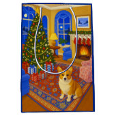 Pembroke Welsh Corgi Holiday Medium Cadeauzakje (Voorkant)