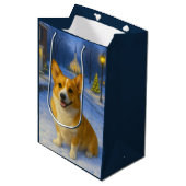 Pembroke Welsh Corgi Holiday  Medium Cadeauzakje (Voorkant Gekanteld)