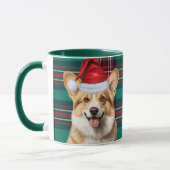Pembroke Welsh Corgi Holiday Plaid Christmas Mok (Links)