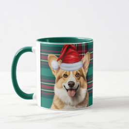 Pembroke Welsh Corgi Holiday Plaid Christmas Mok