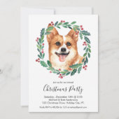 Pembroke Welsh Corgi Hond Elegant Kerstfeest Kaart (Voorkant)