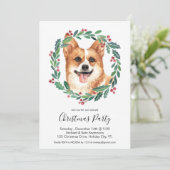 Pembroke Welsh Corgi Hond Elegant Kerstfeest Kaart (Staand voorkant)