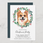 Pembroke Welsh Corgi Hond Elegant Kerstfeest Kaart (Voorkant / Achterkant)
