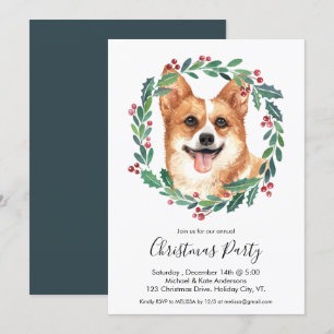 Pembroke Welsh Corgi Hond Elegant Kerstfeest Kaart
