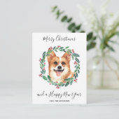 Pembroke Welsh Corgi Hond Elegant Vrolijk Kerstfee Feestdagenkaart (Staand voorkant)