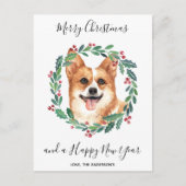 Pembroke Welsh Corgi Hond Elegant Vrolijk Kerstfee Feestdagenkaart (Voorkant)