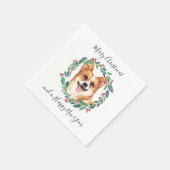 Pembroke Welsh Corgi Hond Elegant Vrolijk Kerstfee Servet (Hoek)