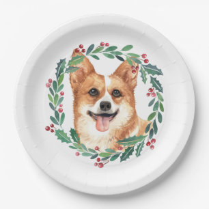 Pembroke Welsh Corgi Hond Elegante Kerstvakantie Papieren Bordje