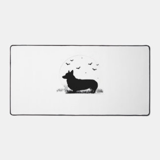 Pembroke Welsh Corgi Hond ? Halloween Maan Silhoue Bureaumat