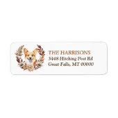 Pembroke Welsh Corgi Hond Herfstkrans Etiket (Voorkant)