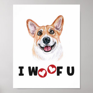 Pembroke Welsh Corgi Hond Ik Woef Je Poster