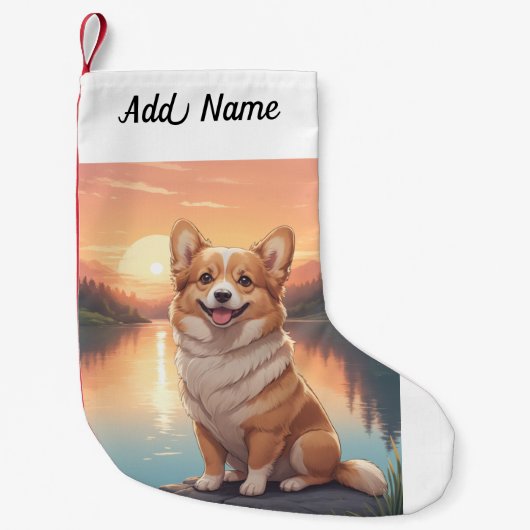Pembroke Welsh Corgi hond Kleine Kerstsok (Voorkant)
