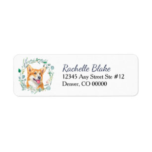 Pembroke Welsh Corgi Hond Krans Retouradres  Etiket