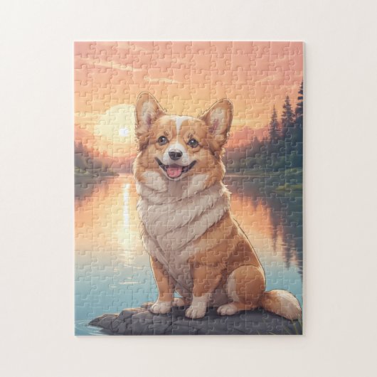 Pembroke Welsh Corgi hond Legpuzzel (Verticaal)