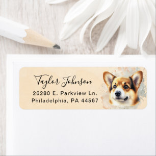 Pembroke Welsh Corgi-hond retouradreslabel Etiket
