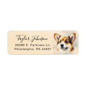 Pembroke Welsh Corgi-hond retouradreslabel Etiket (Voorkant)